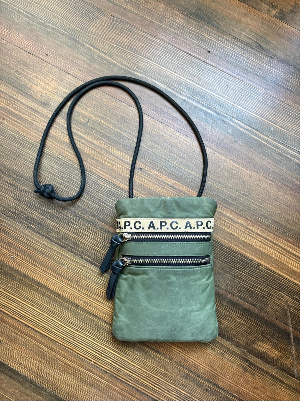 A.P.C. Olive Green Crossbody Pouch